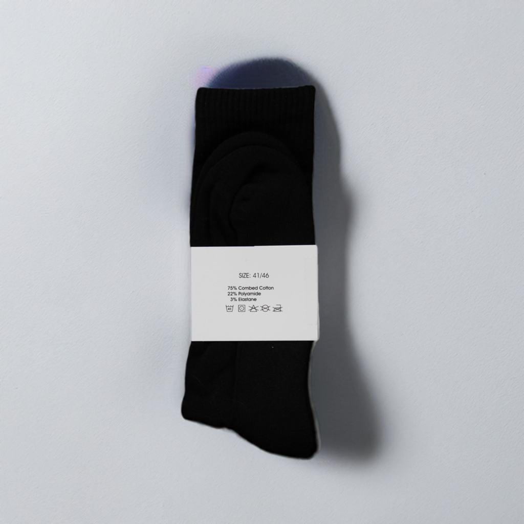 schwarze Socken mit pinken Stick